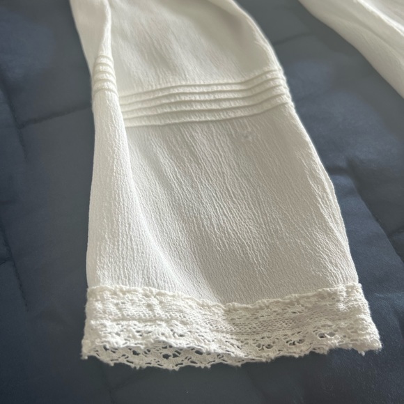 Zara Basic White bohemian feminine peasant blouse - Picture 4 of 9